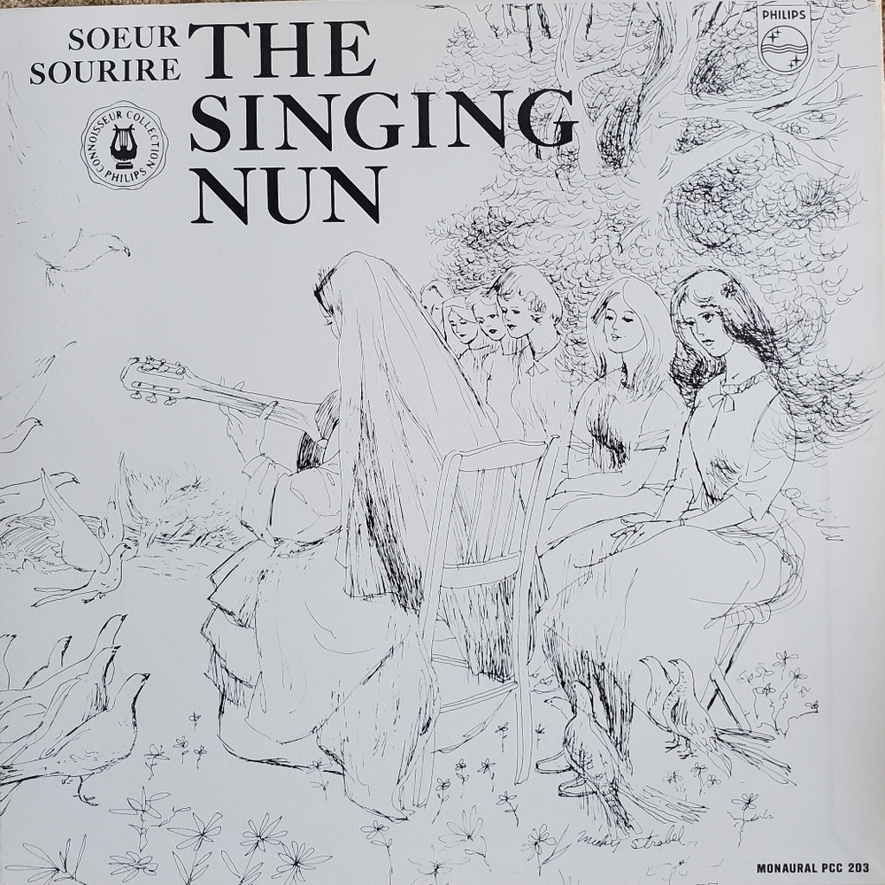 The Singing Nun album with protective sleeve and original watercolors